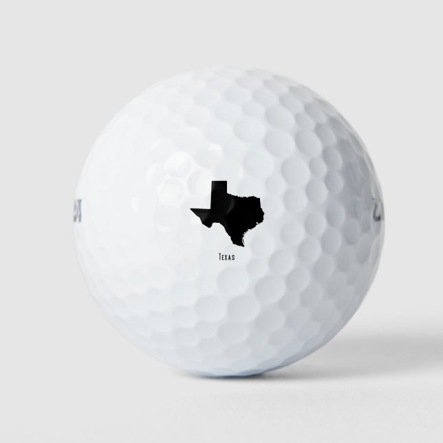Pelotas De Golf Mapa de Texas - Mapa moderno de Texas en blanco y  (Anverso)