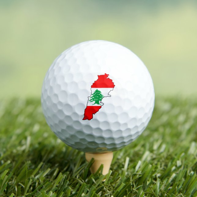 Pelotas De Golf Mapa del Líbano con imán de piedra con bandera (Camiseta in situ)