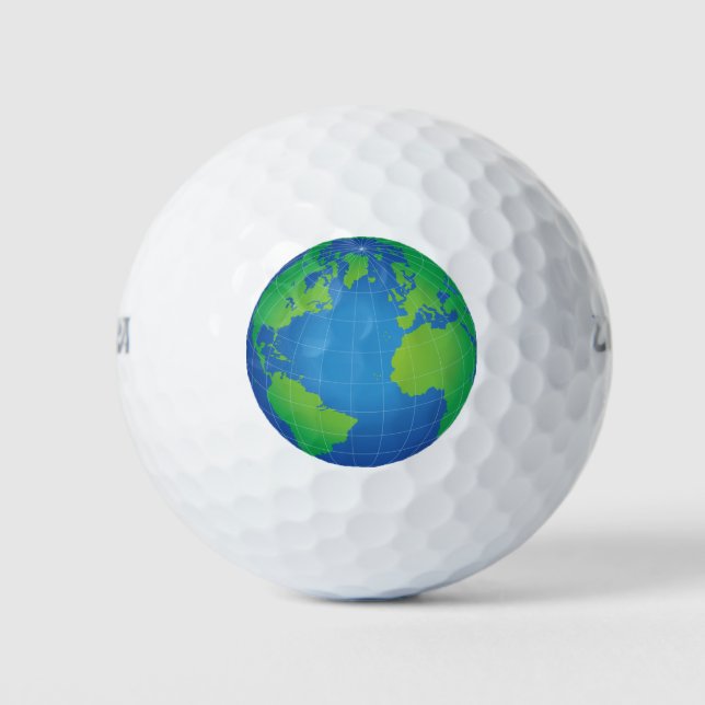 Pelotas De Golf Mapa mundial del planeta (Anverso)