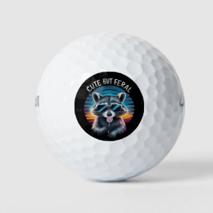 Pelotas De Golf Mapache Divertido Pero Feral Lindo