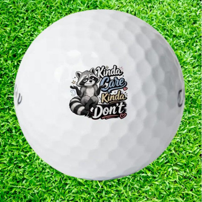 Pelotas De Golf  Mapache Divertido 'Un Poco Me Importa, Un Poco No ( Upgrade your golf game with hilarious style)