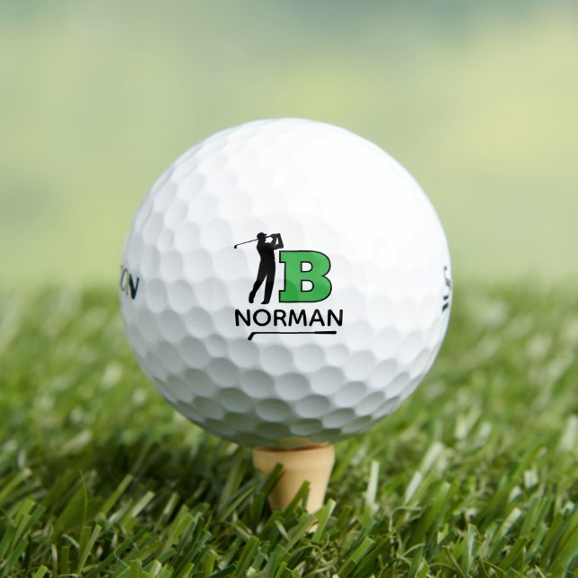 Pelotas De Golf Marca inicial verde personal - para identificar al (Camiseta in situ)
