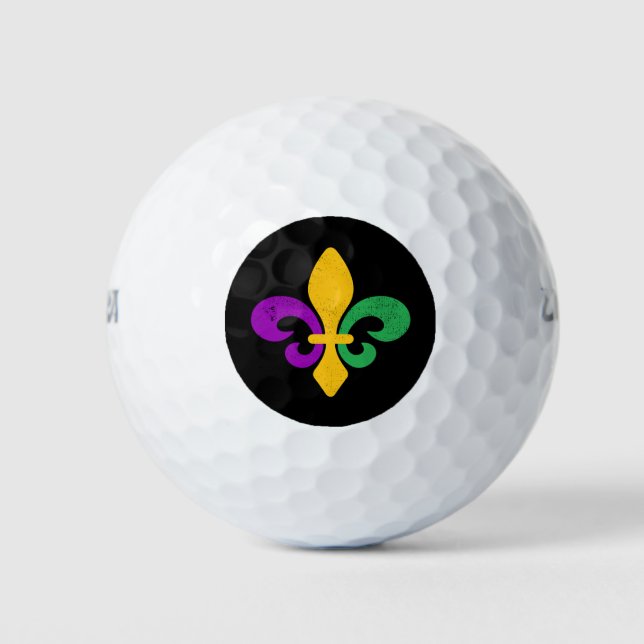 Pelotas De Golf Mardi Gras Fleur De Lis (Anverso)