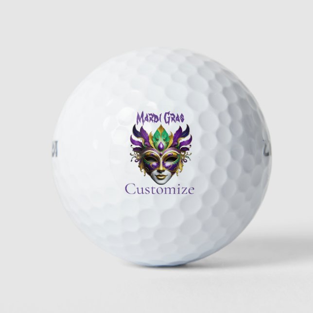 Pelotas De Golf Mardi Gras Mask Thunder_Cove (Anverso)