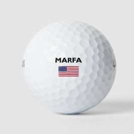 Pelotas De Golf Marfa Texas Estados Unidos Bandera estadounidense 