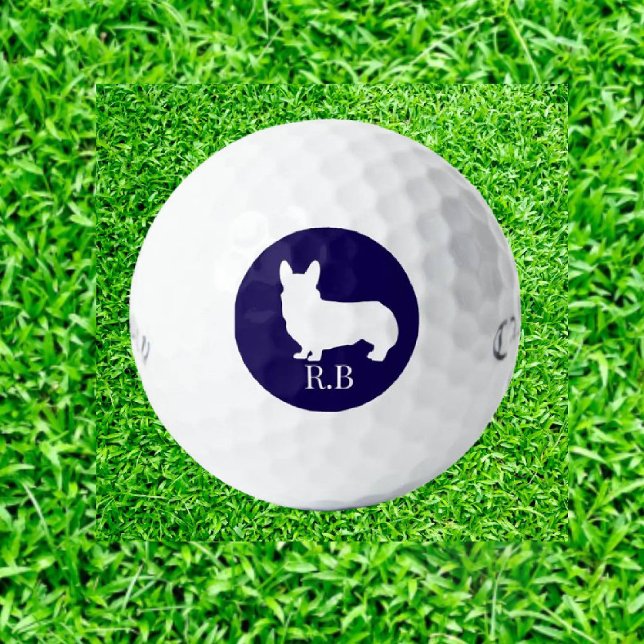 Pelotas De Golf Marina Azul Monogramada Corgi (Tee off in style and show off your Corgi  passion today!)