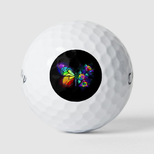Pelotas De Golf Mariposa florida arcoiris (Anverso)