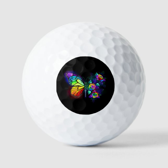 Pelotas De Golf Mariposa florida arcoiris (Anverso)