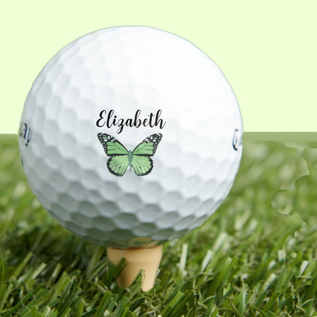 Pelotas De Golf mariposa verde bonito con nombre personalizado señ (Subido por el creador)