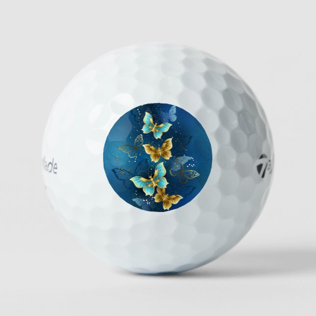 Pelotas De Golf Mariposas doradas (Anverso)