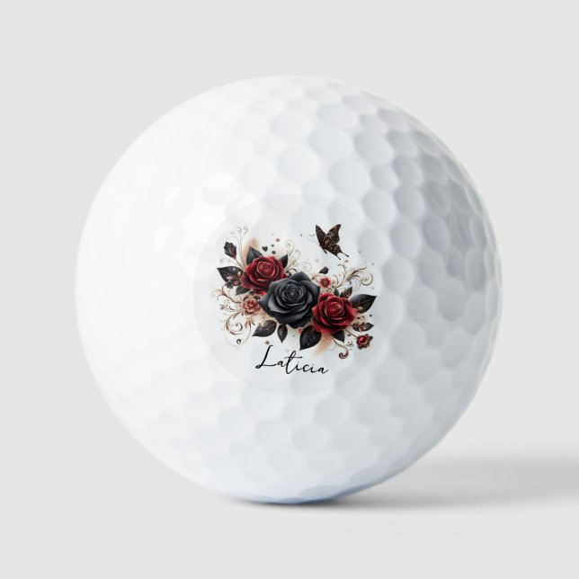 Pelotas De Golf Mariposas y Rosas (Anverso)