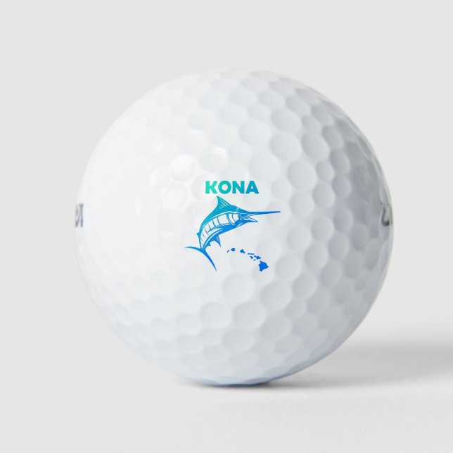 Pelotas De Golf Marlin Sport Fishing Kona Hawaii (Anverso)