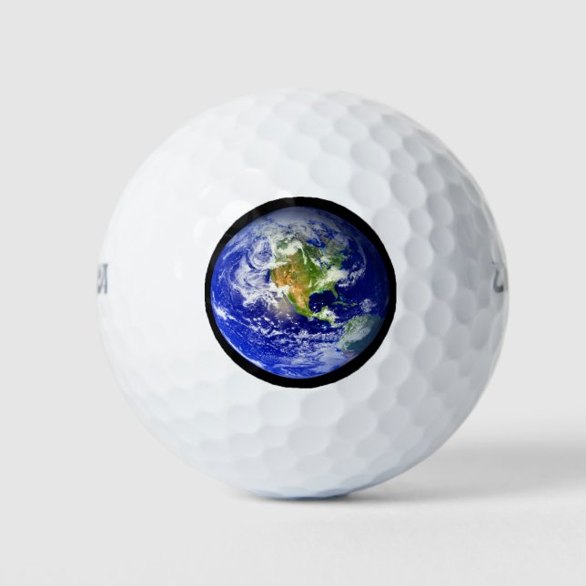 Pelotas De Golf Mármol azul del planeta Tierra (Anverso)