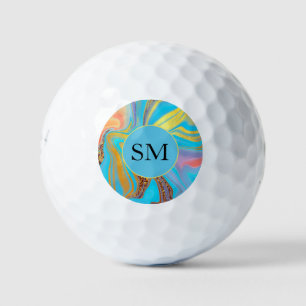 Pelotas De Golf Mármol Dorado Azur