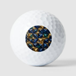 Pelotas De Golf Mármol Geométrico Azul Rubí de Lujo