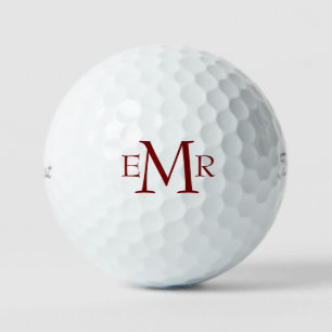 Pelotas De Golf Maroon Monograma Titleist VI Golf Balls