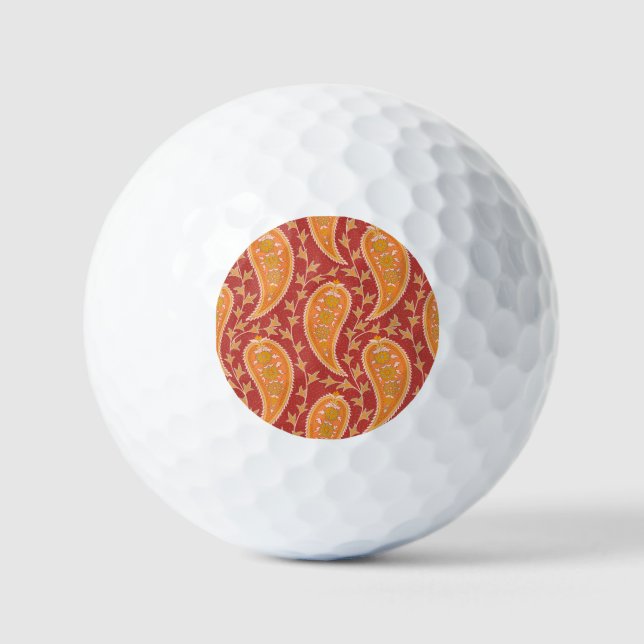 Pelotas De Golf Maroon Paisley: Ornamento del pepino turco. (Anverso)