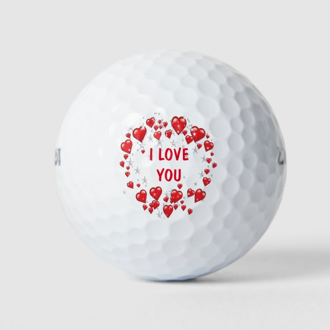 Pelotas De Golf Marry me Love You Red Heart Propuesta (Anverso)