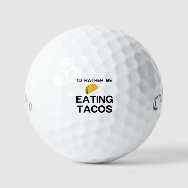 PELOTAS DE GOLF MÁS BIEN ESTAR COMIENDO TACOS (Anverso)
