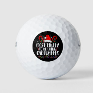 Pelotas De Golf Más Probable Que Esté Haciendo Volteretas Navideña