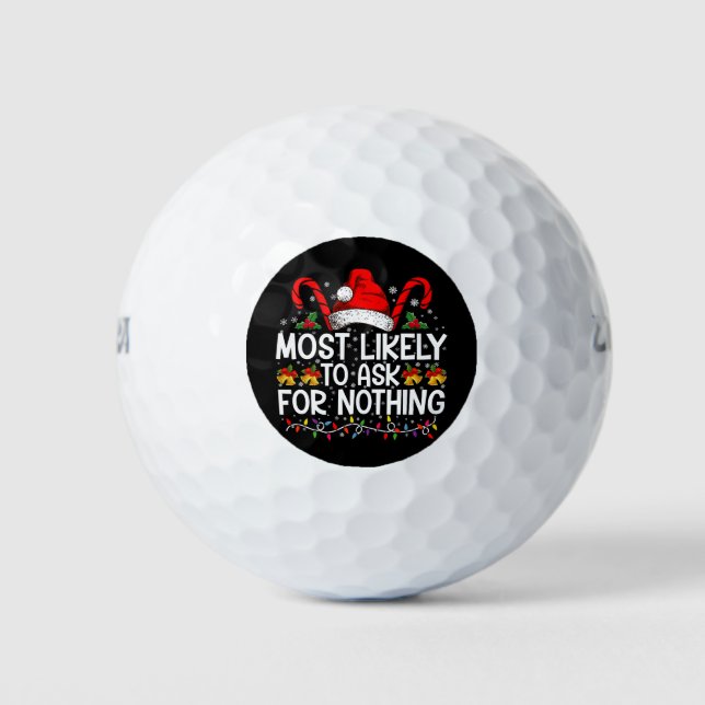 Pelotas De Golf Más Probable Que Pida Nada Navidad Combinando (Anverso)