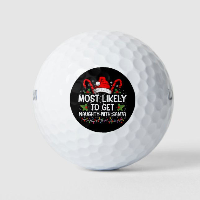 Pelotas De Golf Más Probable Que Se Porte Mal Con Santa Navidad (Anverso)