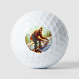 Pelotas De Golf Masa Grande Instalando Paneles Solares