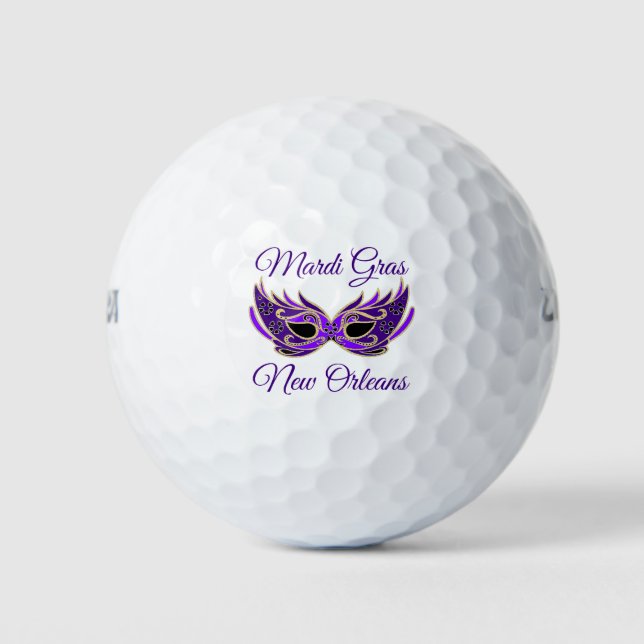 Pelotas De Golf Máscara de Mardi Gras Nueva Orleans (Anverso)