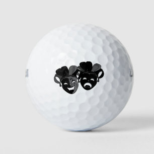 Pelotas De Golf Máscaras de Jester en teatro de comedia y tragedia