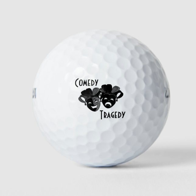 Pelotas De Golf Máscaras de teatro de comedia y tragedia (Anverso)