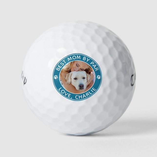 Pelotas De Golf Mascota De Foto personalizado Mejor Mamá De Par Do (Anverso)
