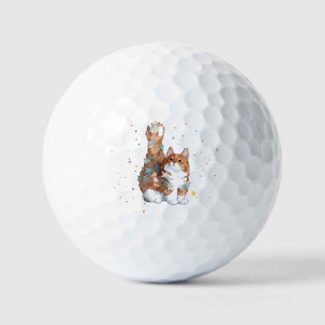 Pelotas De Golf Mascota de gato kitsch (Anverso)