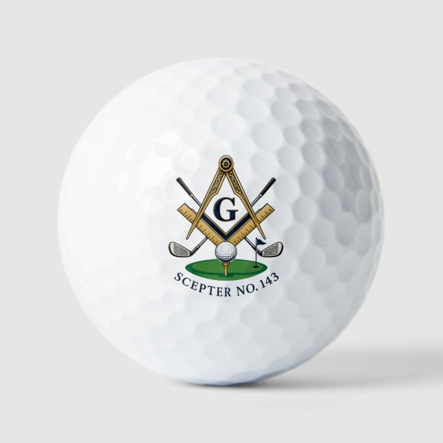 Pelotas de Golf Masónicas Personalizadas (Anverso)