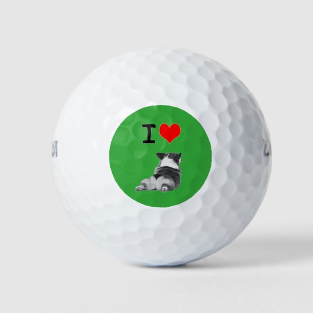 Pelotas De Golf Me encanta Corgi Butts (Anverso)