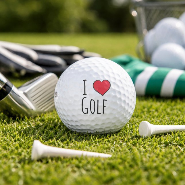 Pelotas De Golf Me encanta el corazón rojo golf (Subido por el creador)