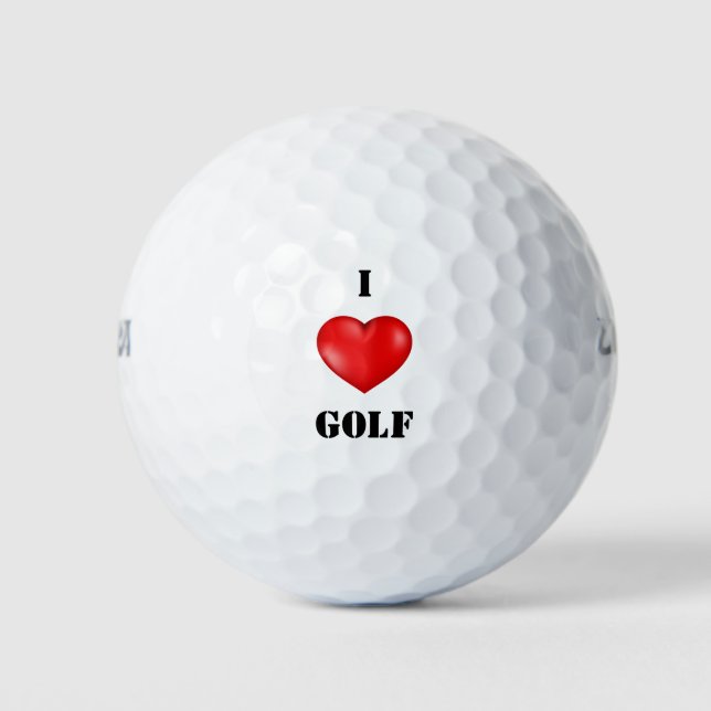 Pelotas De Golf Me encanta el corazón rojo Golf (Anverso)