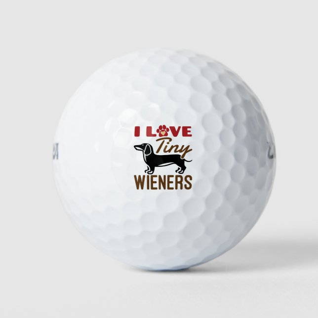 Pelotas De Golf Me Encanta El Pequeño Wieners Miniatura Dachshund  (Anverso)