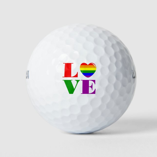Pelotas De Golf Me encanta la comunidad LGBT (Anverso)