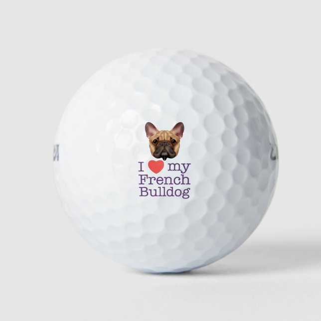 Pelotas De Golf Me encanta mi Bulldog francés (Anverso)