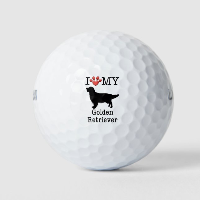Pelotas De Golf Me encanta mi Golden Retriever (Anverso)