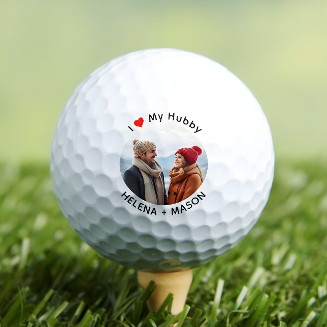Pelotas De Golf Me encanta mi Personalizable de fotos de hubby (Subido por el creador)