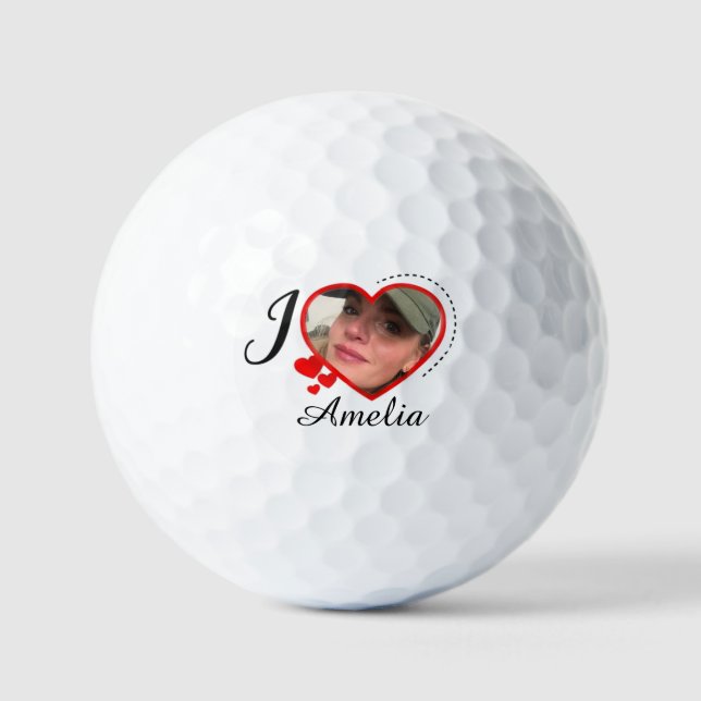 Pelotas De Golf Me encanta mi Personalizado novia personalizada (Anverso)