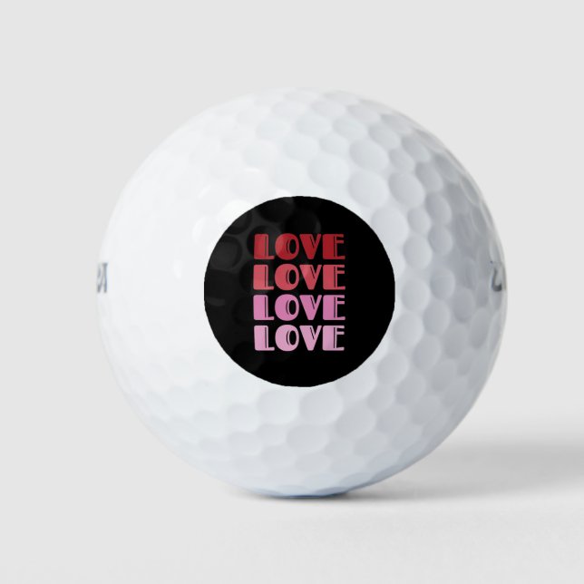 Pelotas De Golf Me encanta repetir El día de San Valentín de texto (Anverso)