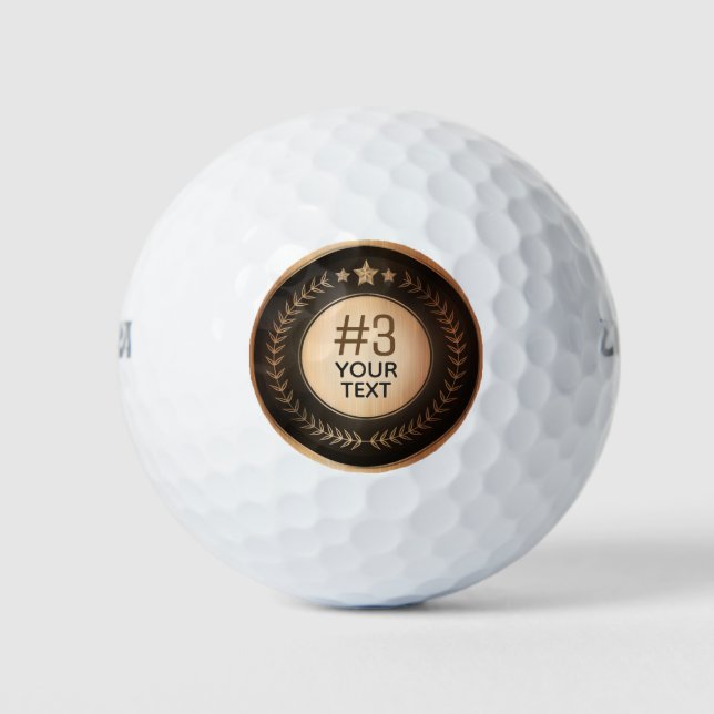 Pelotas De Golf MEDALLA DE Bronce Campeón IMPRESIÓN PERSONALIZADA  (Anverso)