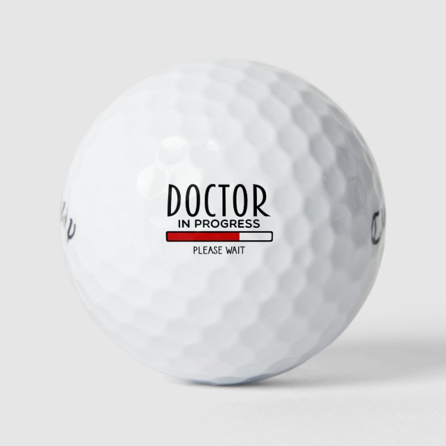 Pelotas De Golf Médico Divertido En Progreso Estudiante De Faculta (Anverso)
