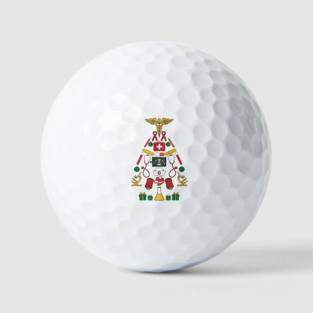 Pelotas De Golf Médicos personalizados de vacaciones navideñas mod (Anverso)