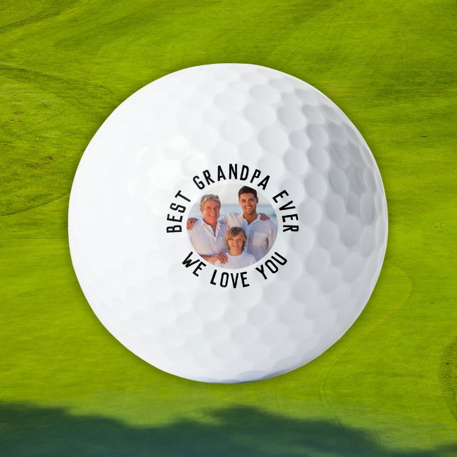 Pelotas De Golf Mejor Abuelo de siempre - Foto personalizada (Best Grandpa Ever – Personalized Photo Golf Balls
)