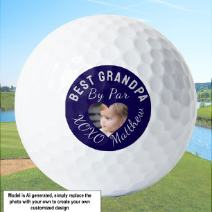 Pelotas De Golf Mejor abuelo foto personalizada de niños azul