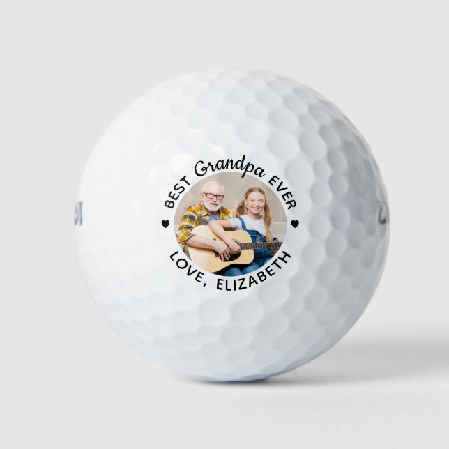 Pelotas De Golf Mejor Abuelo Personalizado Personalizado Foto Wils (Anverso)