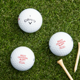 Pelotas De Golf Mejor Abuelo por par Texto rojo moderno Nombre per
